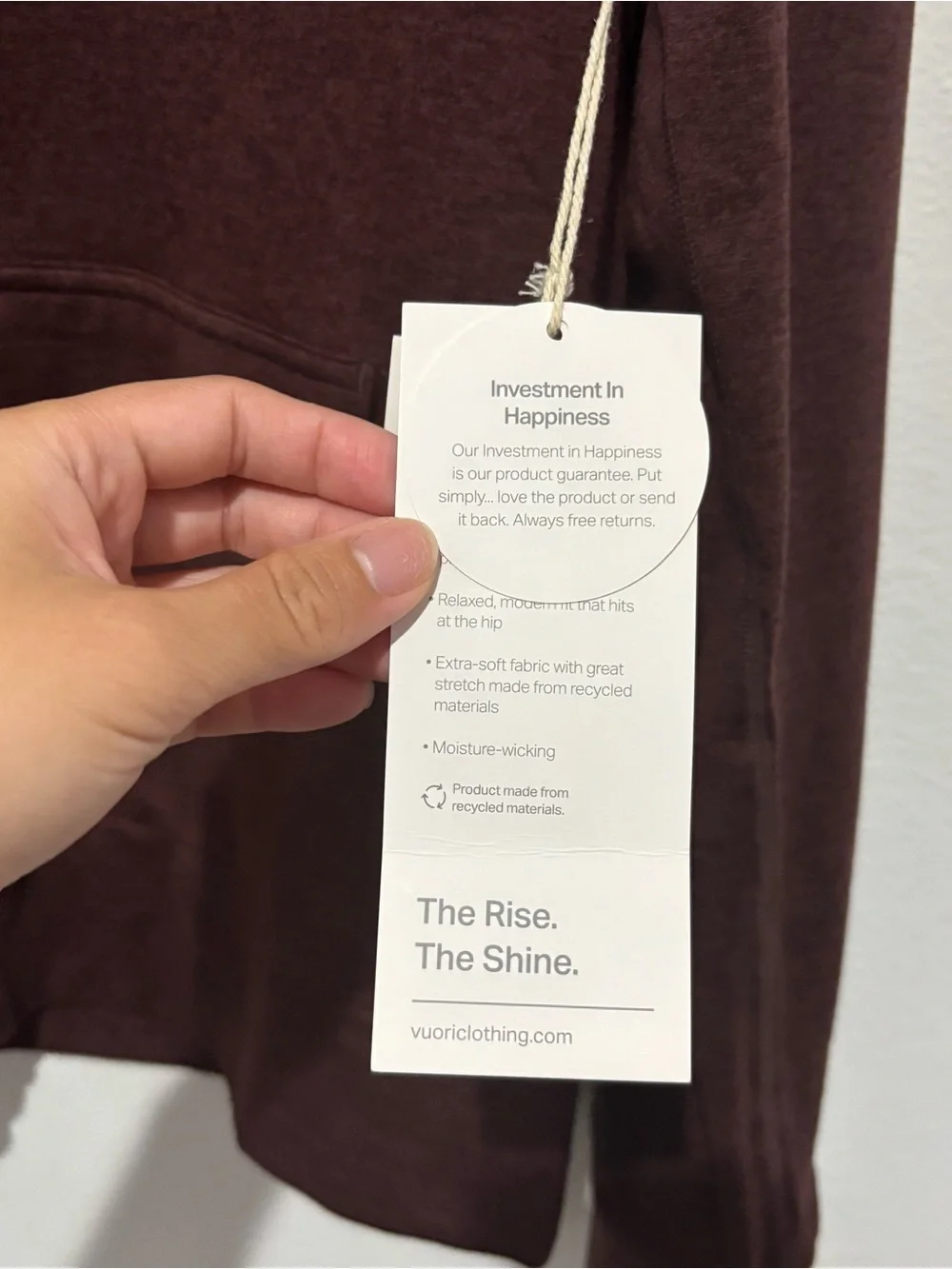 NWT Vuori Halo Performance Hoodie 2.0 Ruby Heather - Picture 5 of 7